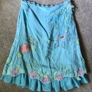 Gorgeous linen embellished midi skirt - size 4